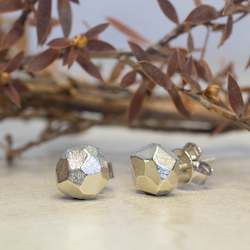 Boulder Studs - 9ct White Gold