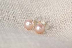 Jewellery manufacturing: Round Pearl Studs - Natural - 4mm