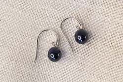 Jewellery manufacturing: Pearl Drop Hook Earrings - Black - Sterling Silver