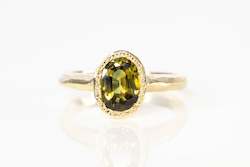 Nyx Ring - 9ct Yellow Gold with Olive Sapphire