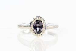 Nyx Ring - 9ct White Gold with Grey Spinel