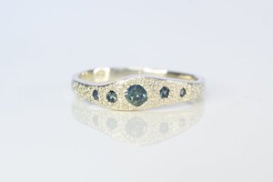 Seafoam Ring - 9ct White Gold with Teal Sapphires