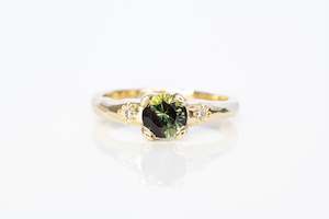 Mira Ring - 9ct Yellow Gold with 5.5mm Yellow-Green Sapphire