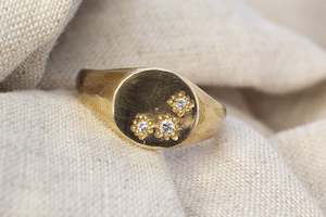 Signet Ring with Diamonds