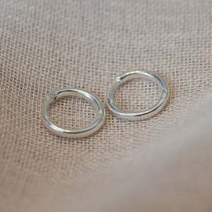 Round Profile Huggie Earrings - 14mm - Sterling Silver