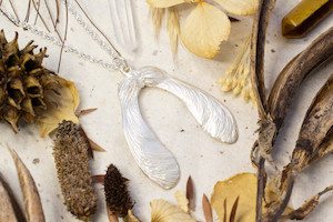 Sycamore Seed Necklace - Double - Sterling Silver