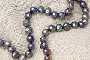 Freshwater Pearl Necklace - 8mm- Black