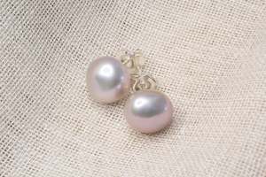 Baroque Pearl Studs - Silver - 10-12mm