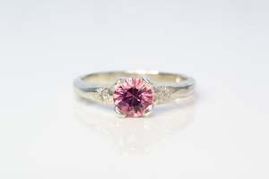 Mira Ring - 9ct White Gold with Pink Tourmaline