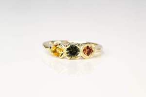 Hecate Ring - 14ct Yellow Gold with Sapphire, Garnet and Citrine