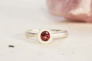 Pelagus Ring - Sterling Silver with Garnet