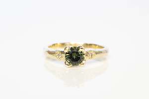 Mira Ring - 9ct Yellow Gold with 5.65mm Green Sapphire