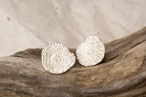 Coral Studs - Sterling Silver