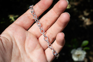 Oval Navette Bracelet Chain - Sterling Silver