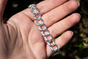 Double Curb Bracelet Chain - Sterling Silver