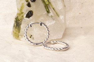 Jewellery manufacturing: Twisted Huggie Earrings - Sterling Silver