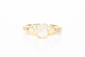 Thalia Ring - 18ct Yellow Gold with White Sapphire