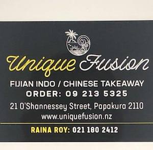 Credit card administration: Unique Fusion  - Fijian Indo/Chinese takeaway Limited - Papakura