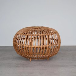 Seating: Italian Rattan Ottoman by Franco Albini & Franca Helg