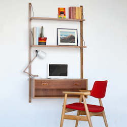 Danish PS Floating Desk / Shelving Wall Unit by Peter Sorensen For Randers Mobelfabrik