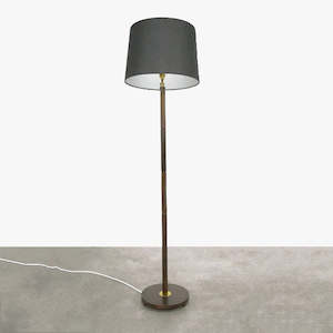 Lighting: Swedish Rosewood and Brass Standard Floor Lamp