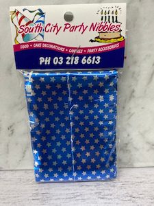 Cake frill – blue/silver stars slab length – South City Party Nibbles Online