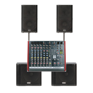 QSC K12 and KW181 Pair – 8000W with Mixing Console – Southern Audio