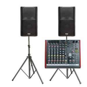 QSC K12 Pair – 4000W with Mixing Console – Southern Audio