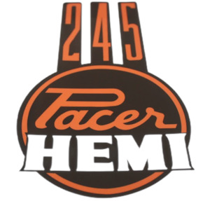 "Hemi Pacer 245" Bonnet Decal, Orange (VG Pacer)