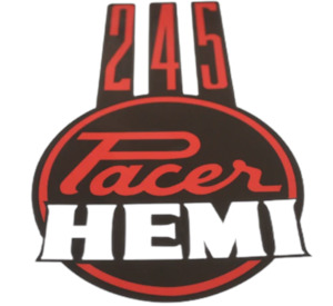 "Hemi Pacer 245" Bonnet Decal, Red (VG Pacer)