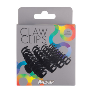 Framar Claw Clips Black Pack of 4