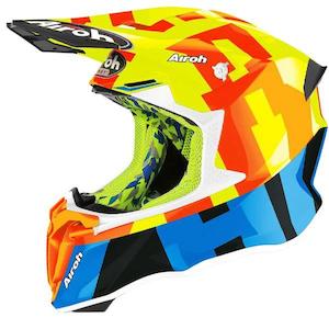 Motorcycle or scooter: Frame XL Yellow Gloss Twist 2.0 Helmet MX Airoh