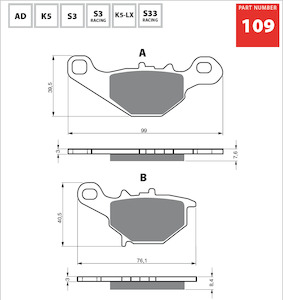 GOLDfren Brake Pads - K5 Off-Road Racing GF109K5