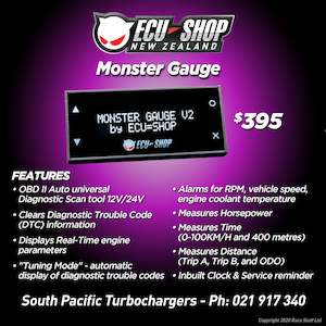 ECU Shop Monster Gauge - Multi-Protocol OBII Reader & DTC Error Code Clearer