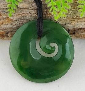 NZ Greenstone Koru Carving 39mm