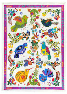 Retro NZ Birds Tea Towel