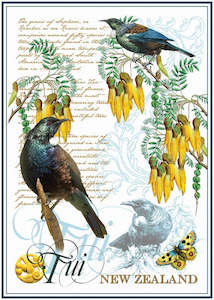 Tui And Kowhai Tea Towel