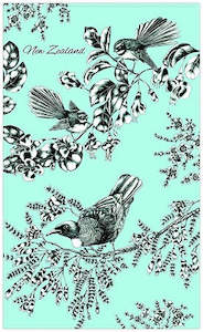 Tea Towel Birds Blue