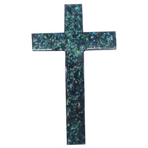 Paua Ornamental Resin Cross - NZ Made