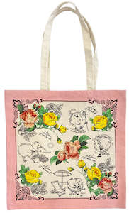 Kiwis and Flowers Cotton Tote Bag