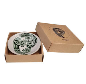 Ponga 2 Green and White - 7cm Porcelain Bowl