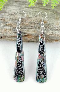 Paua And Koru Design Earrings #14