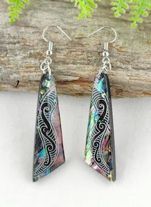 Paua And Koru Design Earrings #13