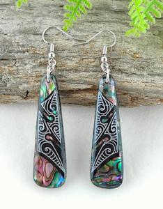 Paua And Koru Design Earrings #11