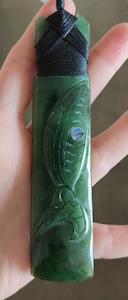 NZ Greenstone Toki Manaia Face 120mm #24C