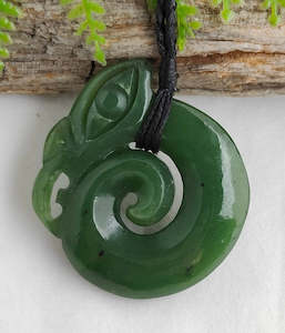 NZ Greenstone Koropepe Carving 46mm #14