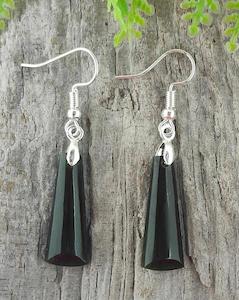 NZ Greenstone Adze Earrings 20mm - EA3