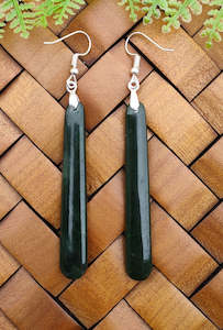 NZ Greenstone Earrings 60mm - EP2