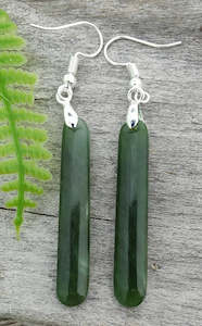 NZ Greenstone Earrings 40mm - EP1