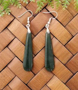 NZ Greenstone Earrings 45mm - ED1